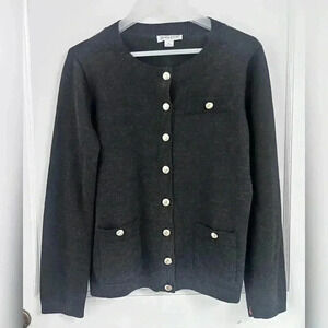 Vintage Grey Pendleton Merino Wool Cardigan Sweater